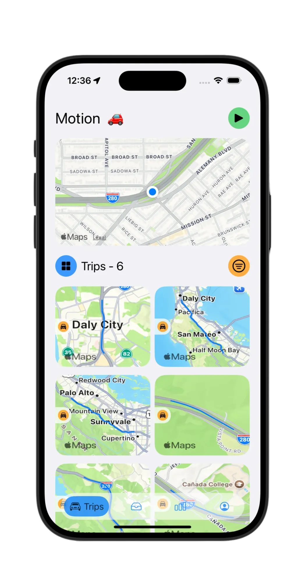Mile Tracker+ Home Screen Light